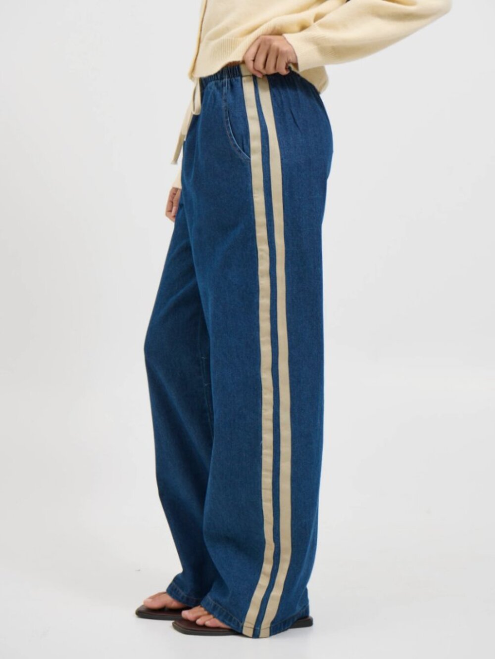 Bronze Snake Jay Wide Leg Denim Pant in Dark Indigo | Size US M/AU 10